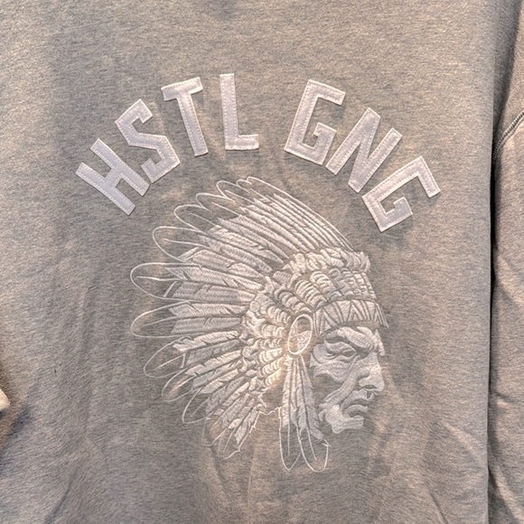 Hustle Gang light Gray Crewneck Sweater with embroidered Graphic Design EUC 3XL - Picture 8 of 12
